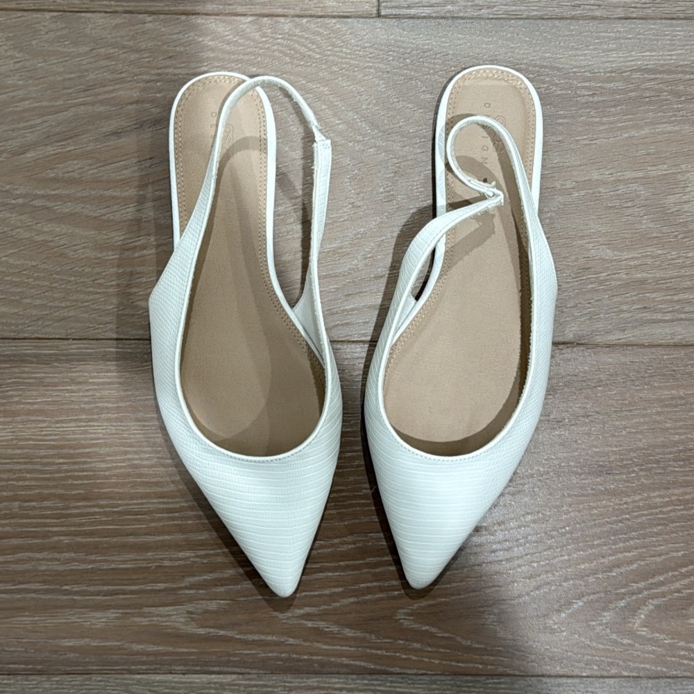 Elegant White Slingback Women's Shoes